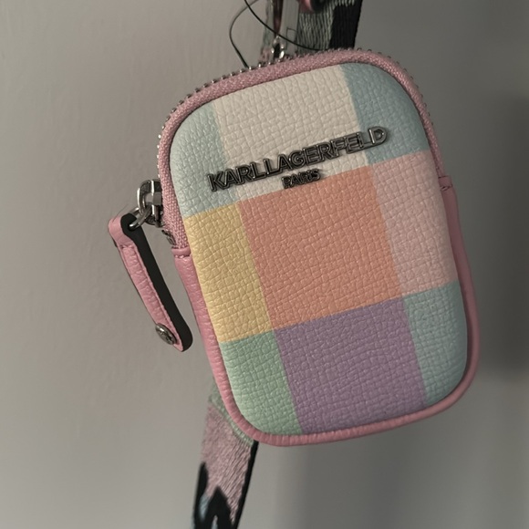NWOT Karl Lagerfeld Blush Multi-Pastel Color Block Crossbody Bag with Coin Case - Picture 6 of 7